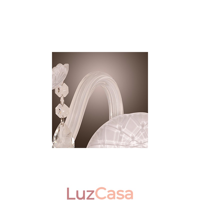 Luminária de parede de cristal com 2 luzes em lâmpada de vela