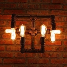 Arandelas de parede de ferro estilo retrô mini chalé rústico metal
