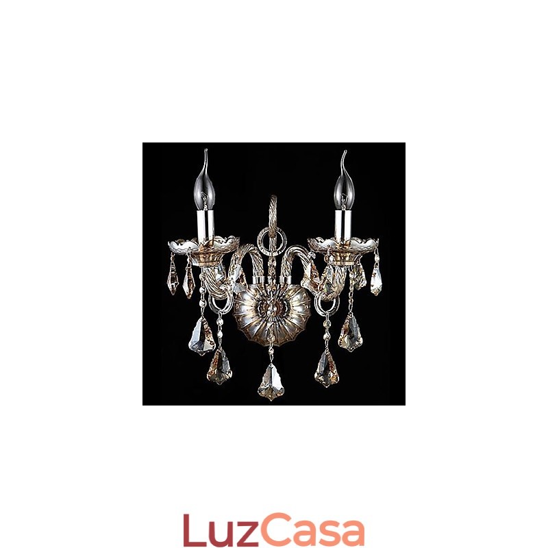 Apliques de parede de cristal, luminárias de parede de velas, luminárias de parede de leitura, modernas, contemporâneas, de metal
