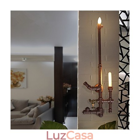 Apliques de parede estilo mini chalé rústico metal