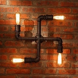 Arandelas de parede de ferro estilo retrô mini chalé rústico metal