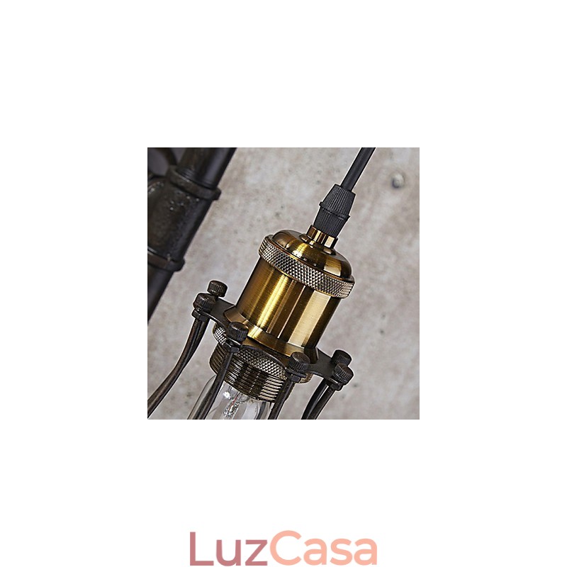 Apliques de parede estilo mini chalé rústico metal