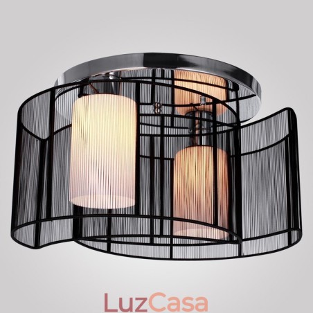 Luminária de Teto Design Moderno 2 Luzes Preto Luminária de Teto Design Moderno 2 Luzes Preto