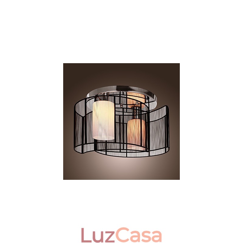Luminária de Teto Design Moderno 2 Luzes Preto