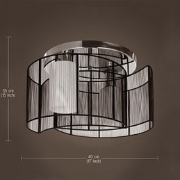 Luminária de Teto Design Moderno 2 Luzes Preto