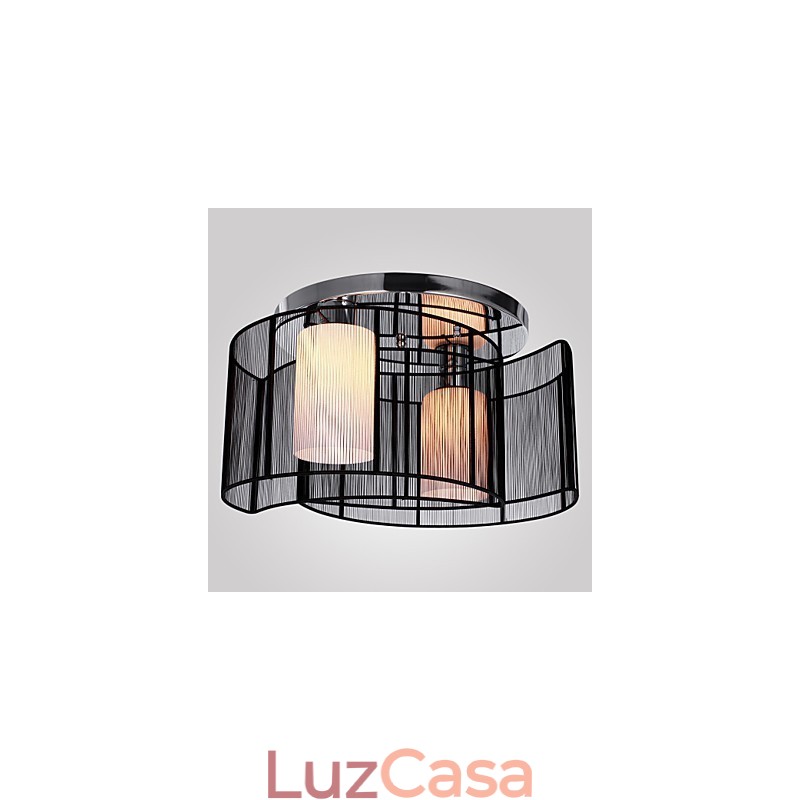 Luminária de Teto Design Moderno 2 Luzes Preto