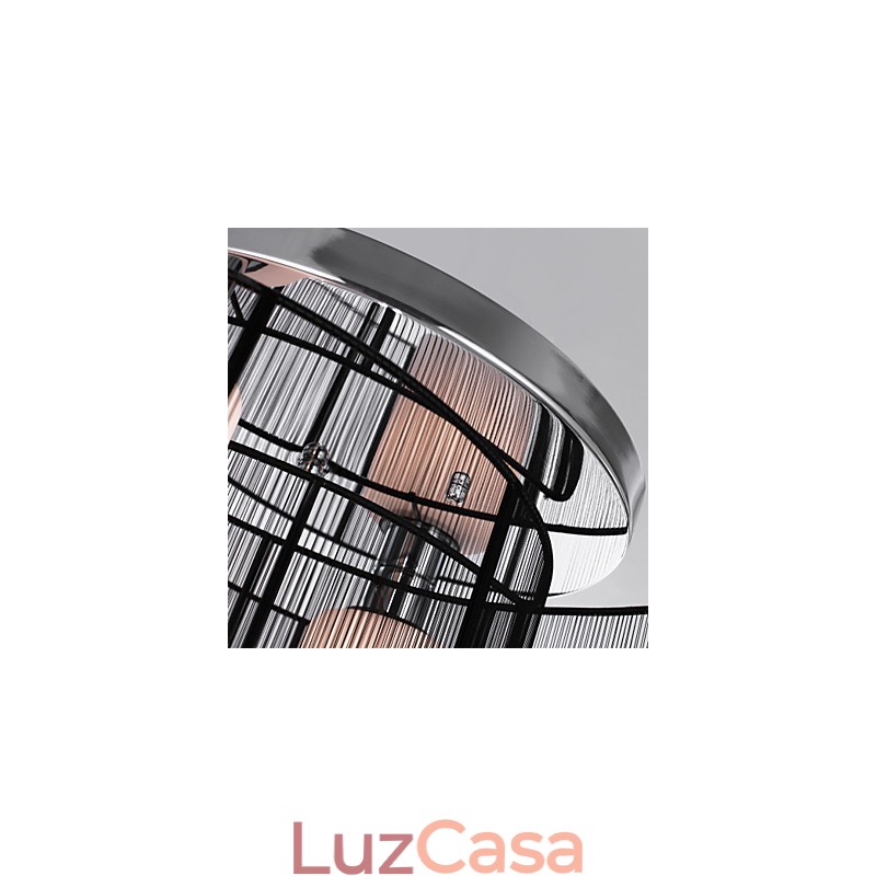 Luminária de Teto Design Moderno 2 Luzes Preto