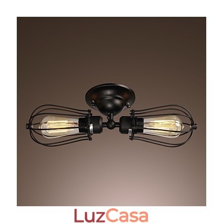 Luminária de parede dourada de 2 luzes em estilo antigo Luminária de parede dourada de 2 luzes em estilo antigo