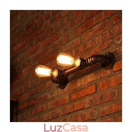 Apliques de parede estilo mini chalé rústico metal