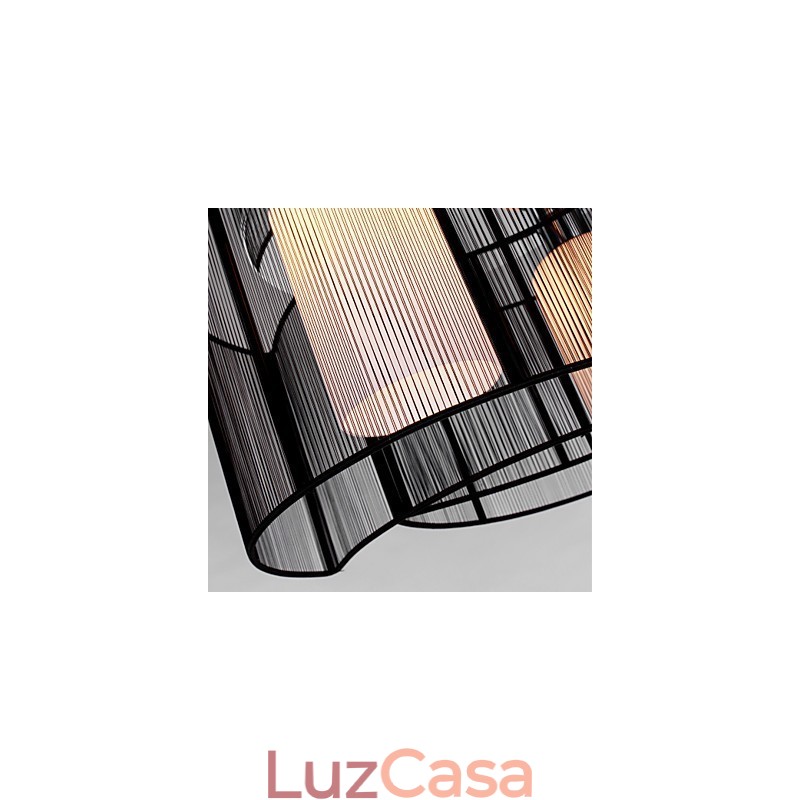Luminária de Teto Design Moderno 2 Luzes Preto