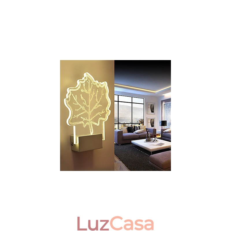 Luminária de parede acrílica PVC Lâmpada de luz Chip Moderna Contemporânea Metal