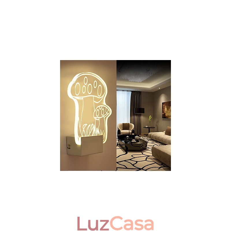 Luminária de parede acrílica PVC Luminária moderna contemporânea Metal