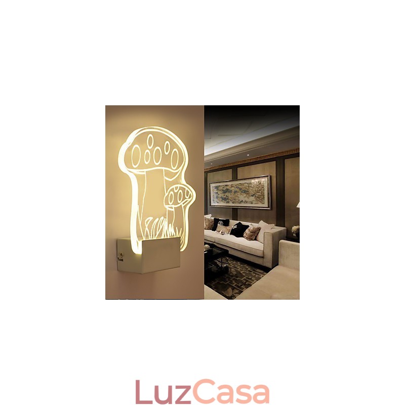 Luminária de parede acrílica PVC Luminária moderna contemporânea Metal