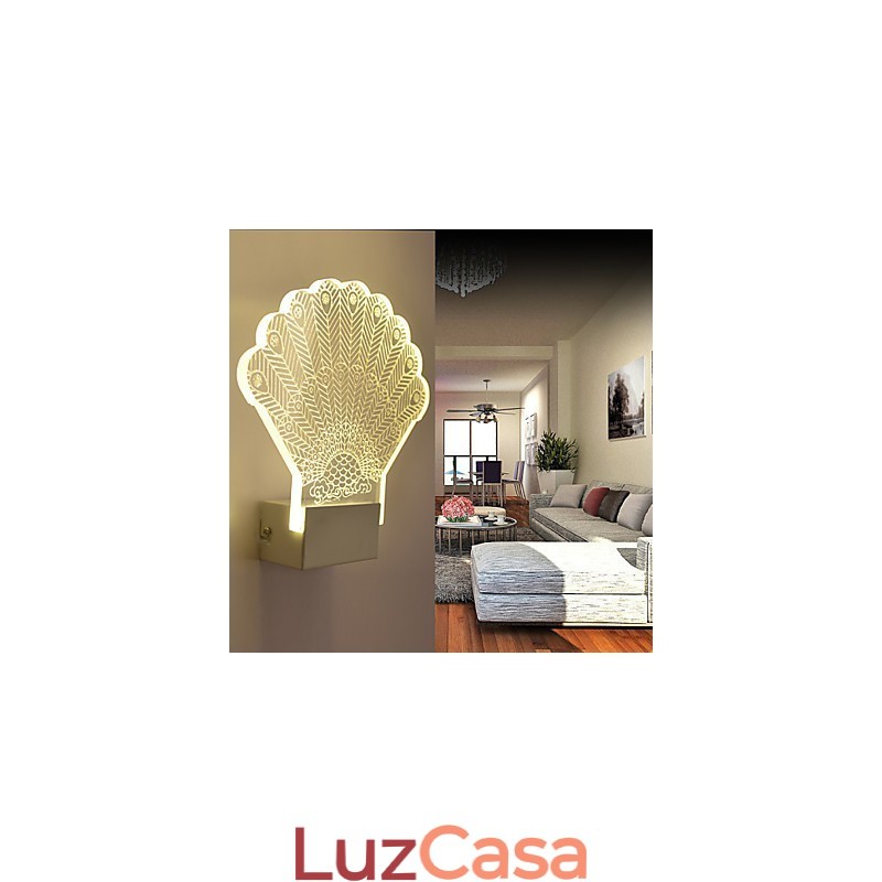 Luminária de parede acrílica PVC Luminária moderna contemporânea Metal