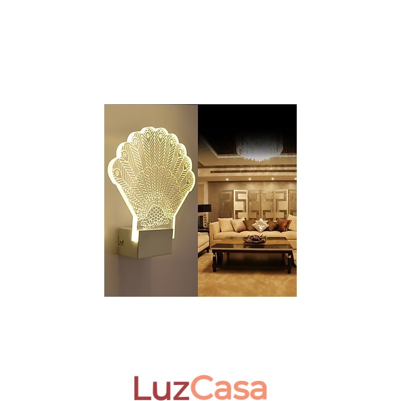 Luminária de parede acrílica PVC Luminária moderna contemporânea Metal