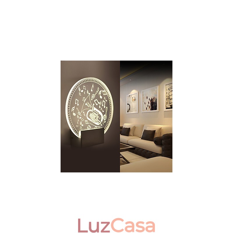 Luminária de parede acrílica PVC Luminária moderna contemporânea Metal