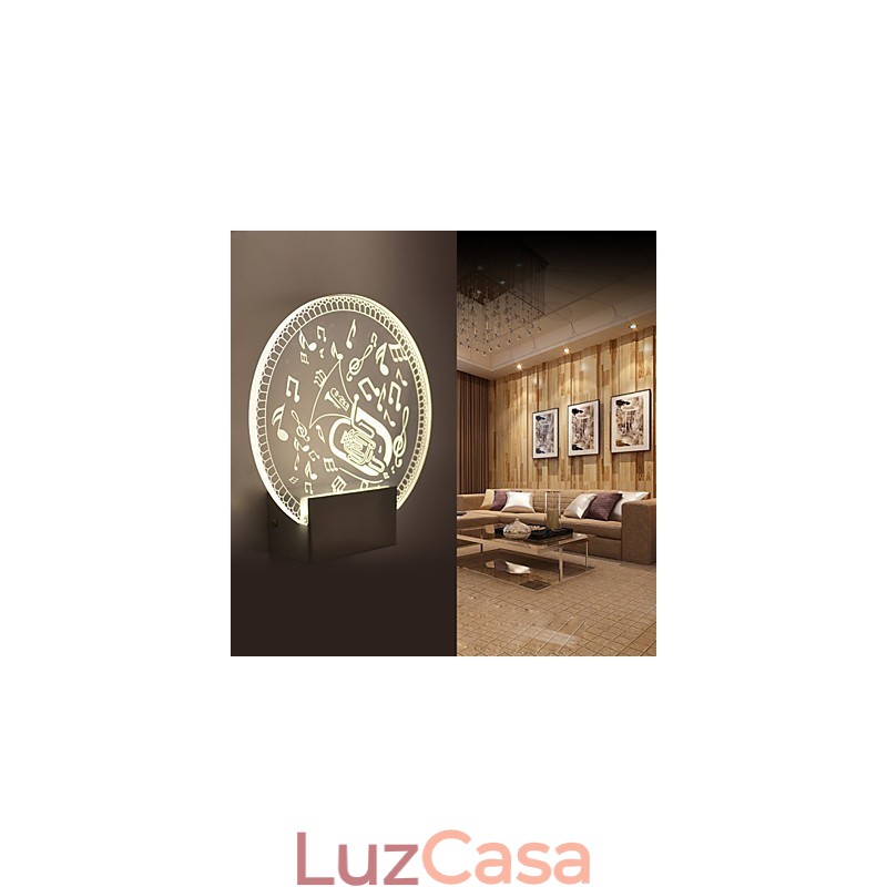Luminária de parede acrílica PVC Luminária moderna contemporânea Metal