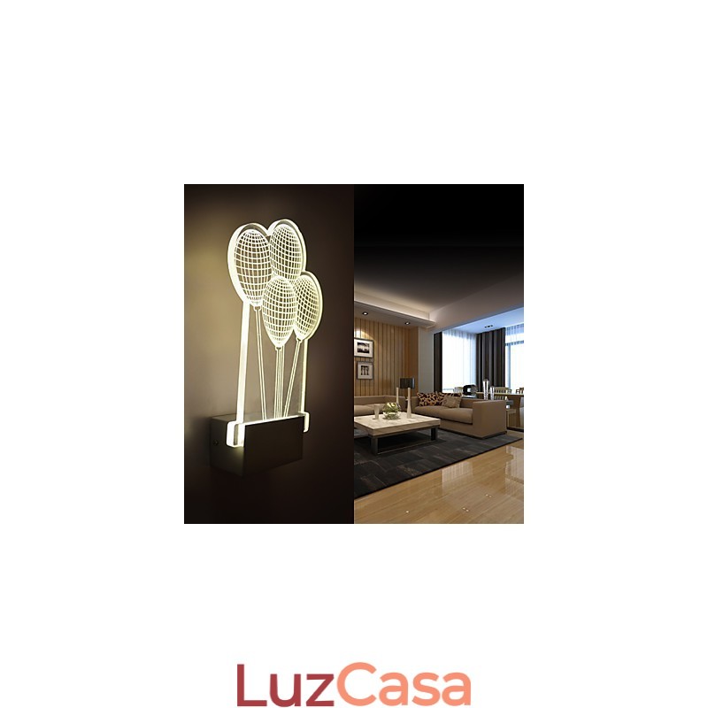 Luminária de parede acrílica PVC Luminária moderna contemporânea Metal