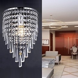 Luminária de parede de cristal elegante com 1 luz