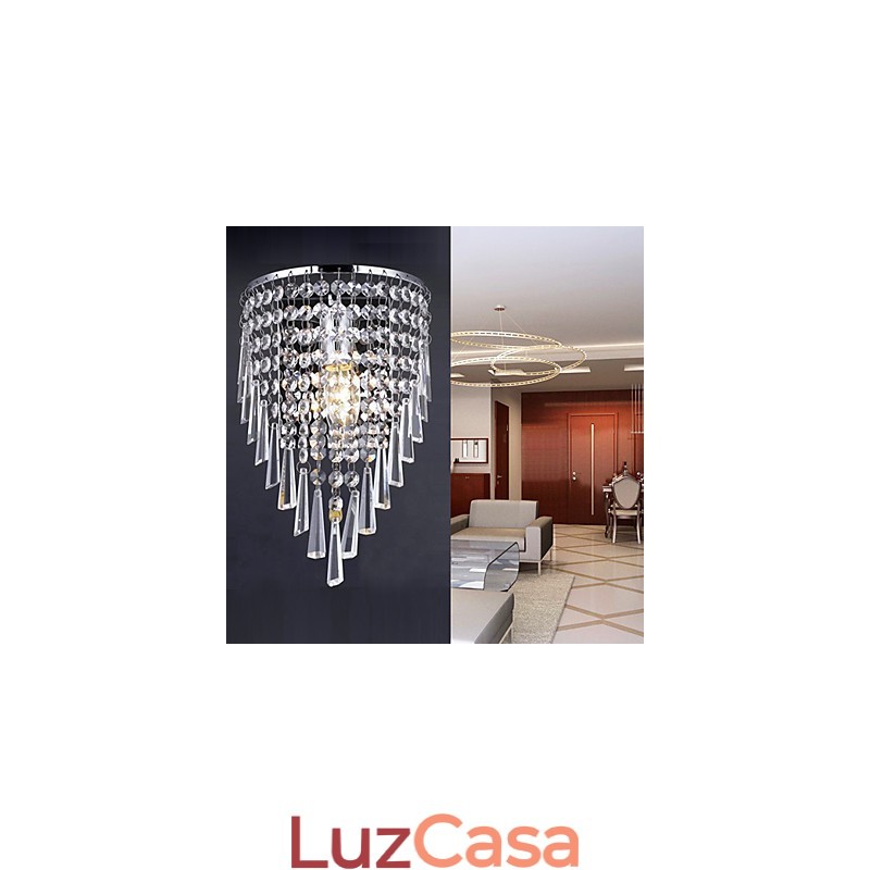Luminária de parede de cristal elegante com 1 luz