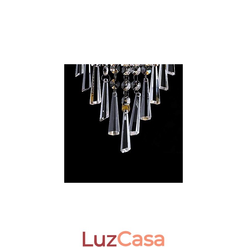 Luminária de parede de cristal elegante com 1 luz