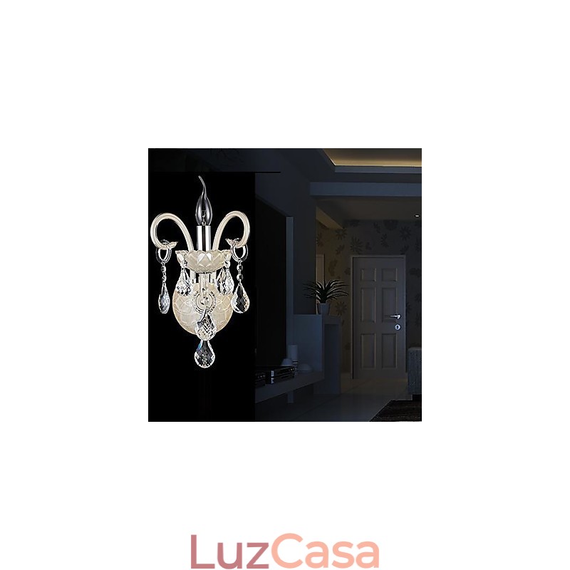 Apliques de parede de cristal Luzes de parede ao ar livre Luzes de parede de vela Luzes de parede de leitura Moderno Contemporâneo Metal