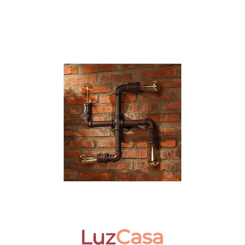 Apliques de parede estilo mini chalé rústico metal