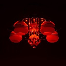 Controle remoto 5 luzes com luz de teto moderna azul vermelha embutida