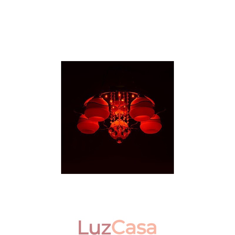 Controle remoto 5 luzes com luz de teto moderna azul vermelha embutida