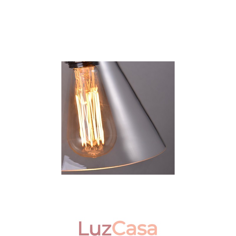 Luminária de parede retrô com cúpula de vidro floral e suporte de metal
