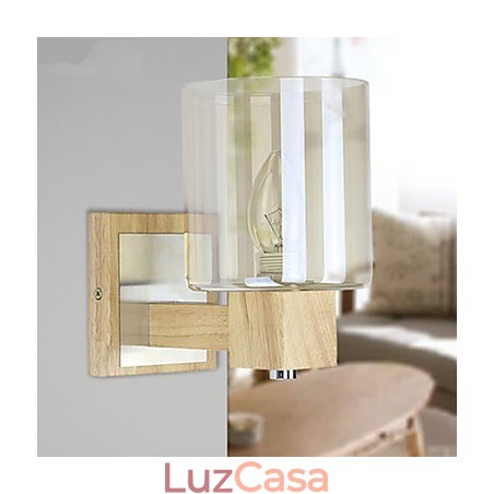 Apliques de parede Mini Estilo Tradicional Clássico Madeira Bambu