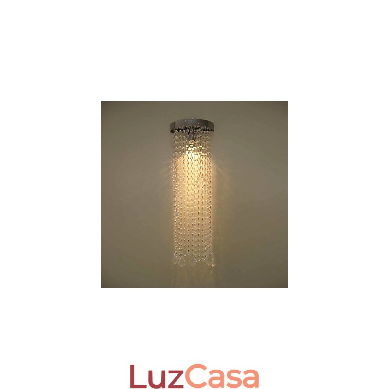 Luminária de parede MR16 com acabamento cromado e correntes de cristal de 50 W