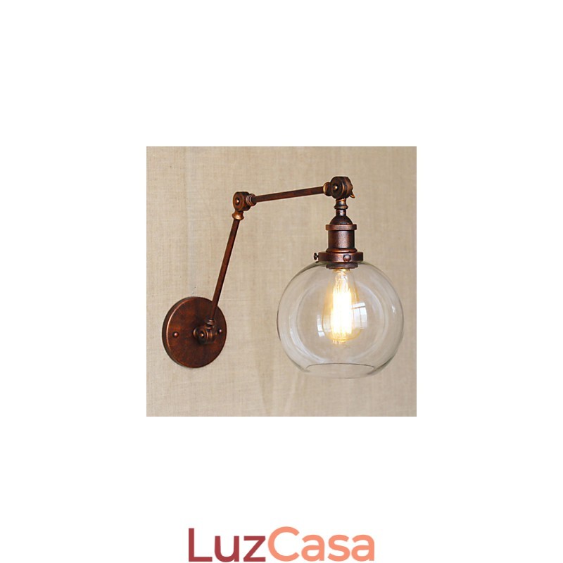 Arandelas de parede Luzes de balanço Luzes de parede de leitura Cristal Mini Estilo Rústico Lodge Metal