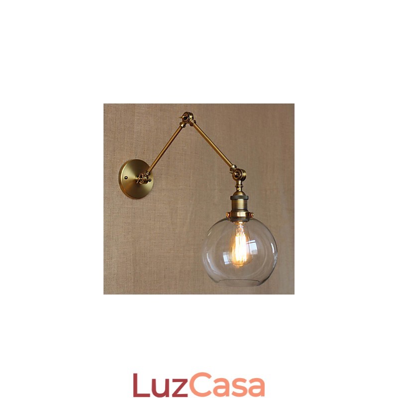 Arandelas de parede Luzes de balanço Luzes de parede de leitura Cristal Mini Estilo Rústico Lodge Metal