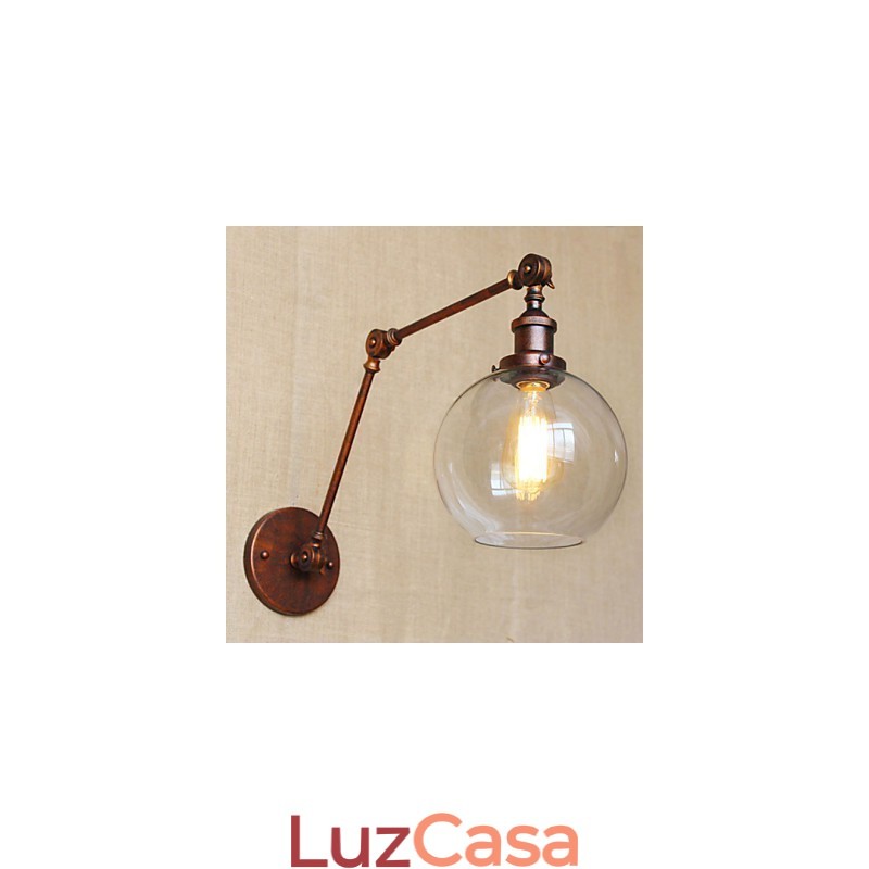 Arandelas de parede Luzes de balanço Luzes de parede de leitura Cristal Mini Estilo Rústico Lodge Metal