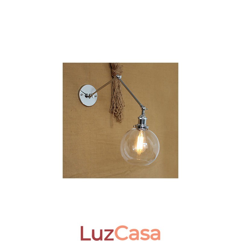 Arandelas de parede Luzes de balanço Luzes de parede de leitura Cristal Mini Estilo Rústico Lodge Metal