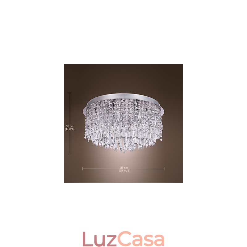 Moderno Contemporâneo Cristal Cromado Montagem Embutida