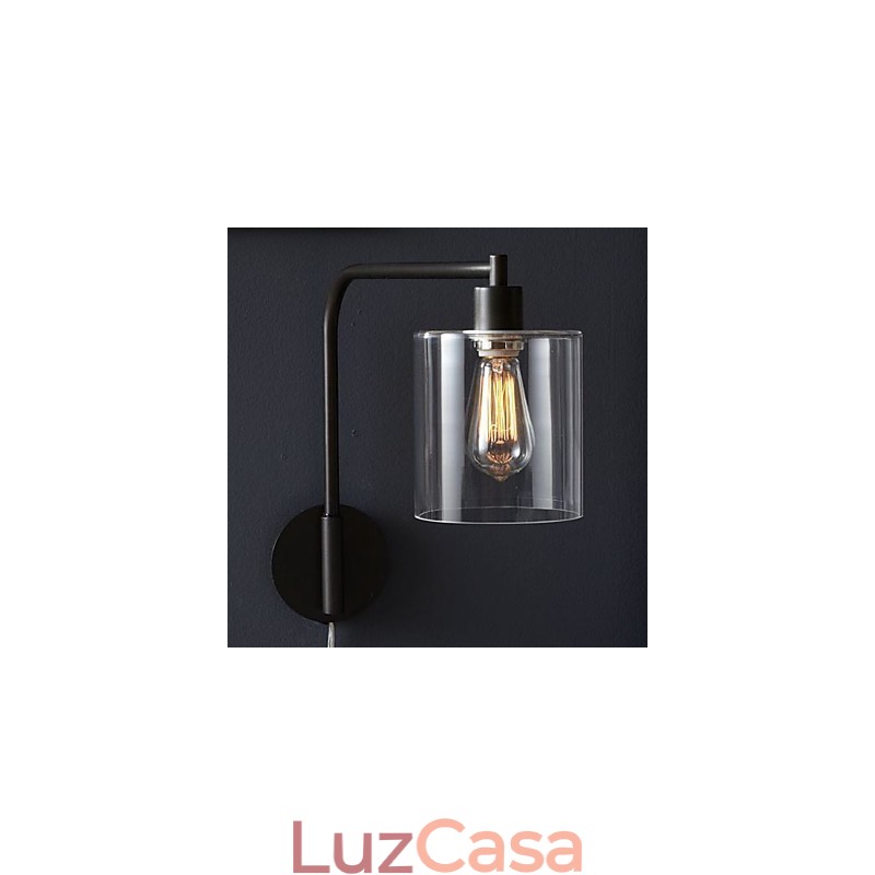 Luminária de parede moderna com cúpula de vidro