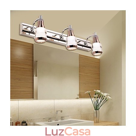 Apliques de parede Iluminação de banheiro Moderno Contemporâneo Metal