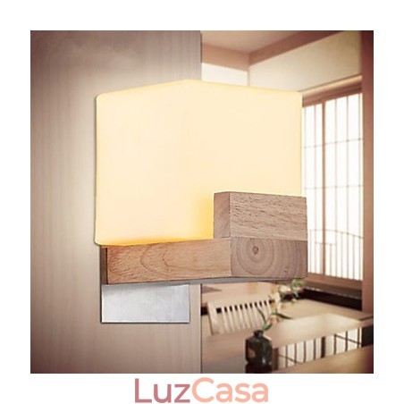 Apliques de parede Mini Estilo Tradicional Clássico Madeira Bambu