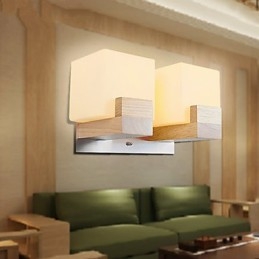 Apliques de parede Mini Estilo Tradicional Clássico Madeira Bambu