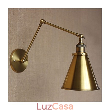 Arandelas de parede Luzes de balanço Luzes de parede de leitura Mini estilo rústico Lodge Metal