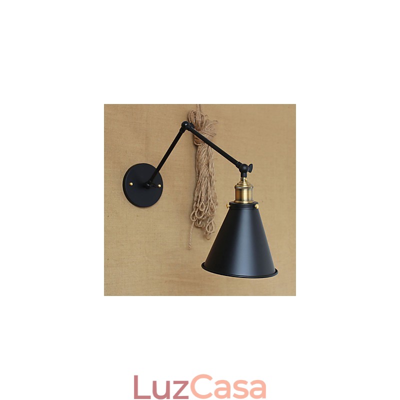 Arandelas de parede Luzes de balanço Luzes de parede de leitura Mini estilo rústico Lodge Metal