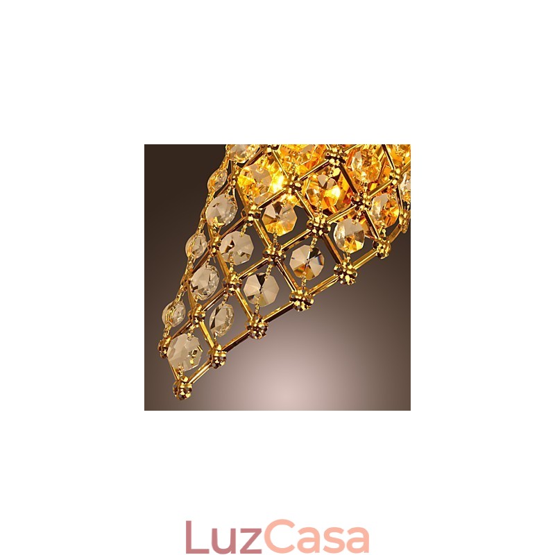 Luminária de parede de cristal artística com 2 luzes