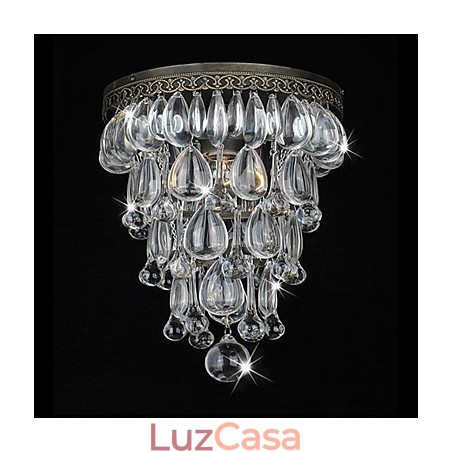 Luminárias de parede verdes antigas com pingentes de contas de cristal Luminárias de parede verdes antigas com pingentes de contas de cristal