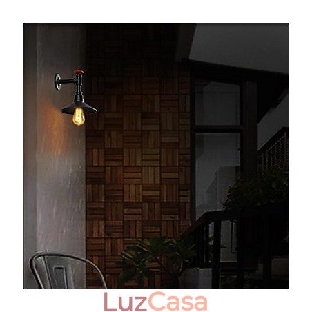Mini Luminária de Parede 1 Luz Concisa Creme Ferro Mini Luminária de Parede 1 Luz Concisa Creme Ferro