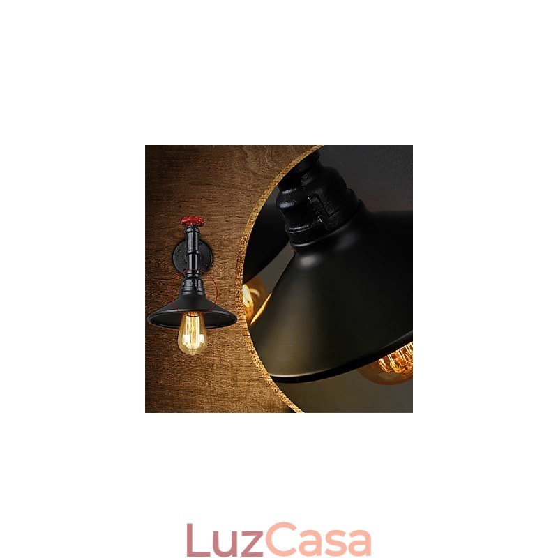 Mini Luminária de Parede 1 Luz Concisa Creme Ferro