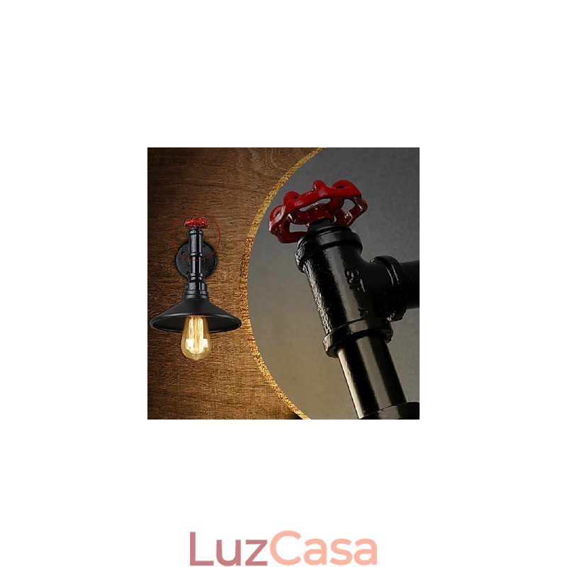 Mini Luminária de Parede 1 Luz Concisa Creme Ferro