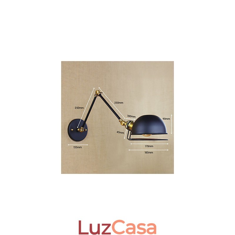 Arandelas de parede Luzes de balanço Luzes de parede de leitura Mini estilo rústico Lodge Metal