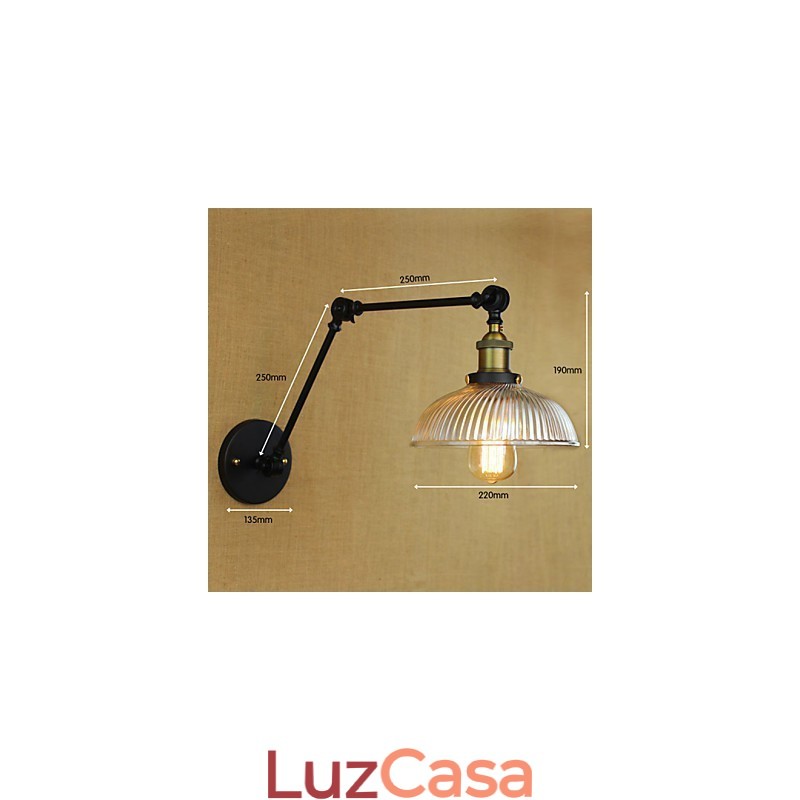 Arandelas de parede Luzes de balanço Luzes de parede de leitura Mini estilo rústico Lodge Metal